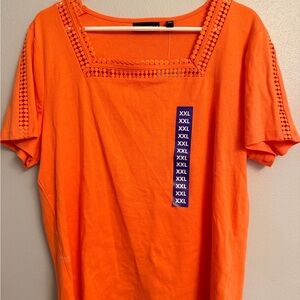 Rafaella Vibrant Orange Short Sleeve Top